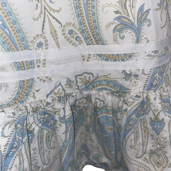 Y2k split cotton Flirty light blue paisley skirt ruffle hem ribbon Trim detail - Picture 4 of 9